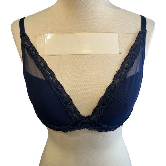 NWOT‎ NATORI Feathers Contour Plunge Bra in Blue Green/Ink (32D) - Picture 8 of 10